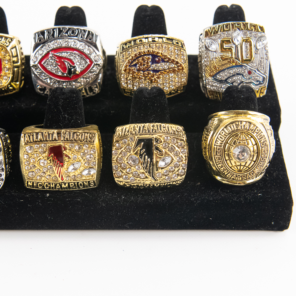 (12) Bills Ravens Falcons + NFL Championship Rings