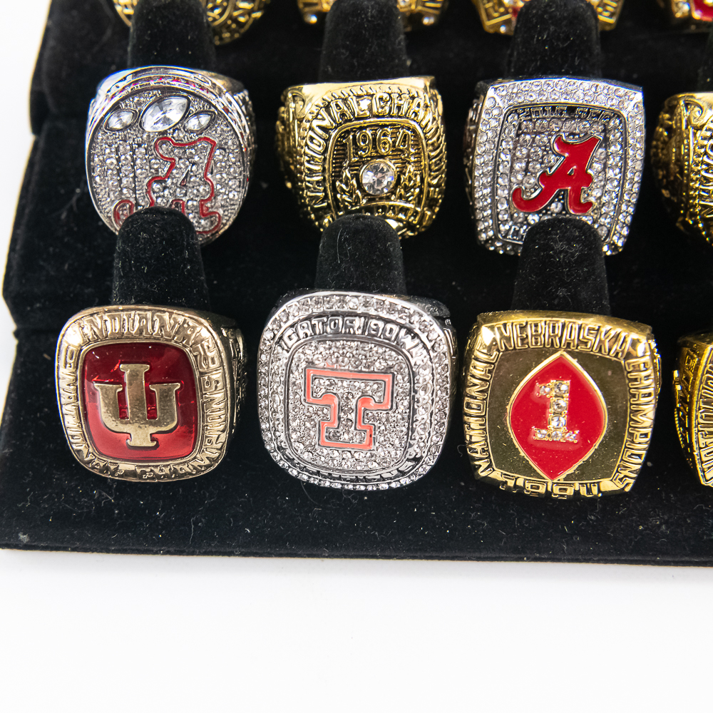18 Assorted Collegiate Football Championship Rings