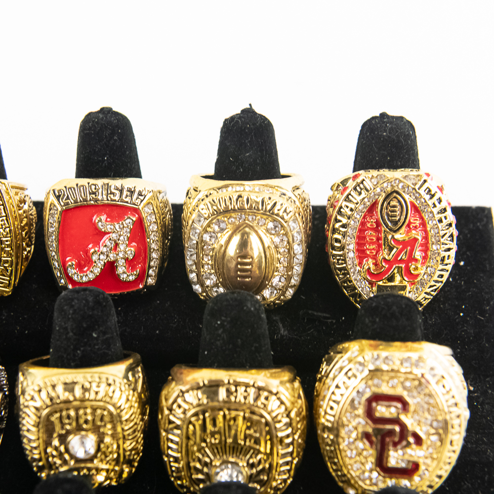 18 Assorted Collegiate Football Championship Rings