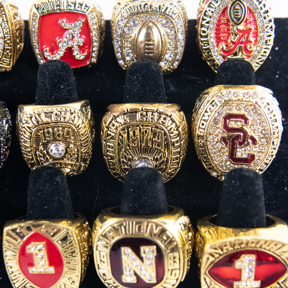 18 Assorted Collegiate Football Championship Rings