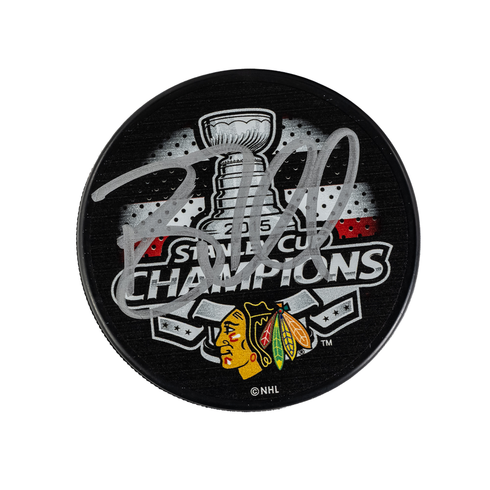 Crawford Seabrook Shaw Signed 15 SC Champion Pucks