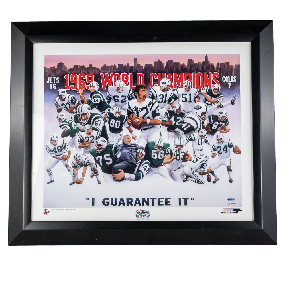 Joe Namath Autographed I Guarantee IT Framed Print