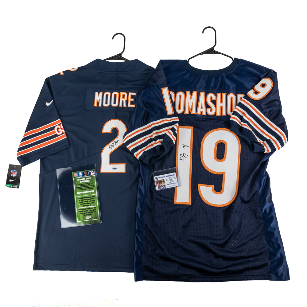 Aromashodu & Moore Autographed Bears Jerseys wCOAs