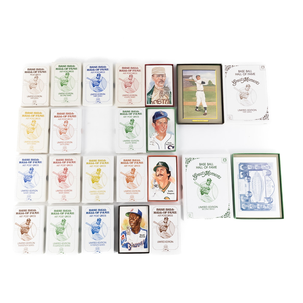 Baseball HOF Art Post Cards 1-15 & 1st/2nd Series