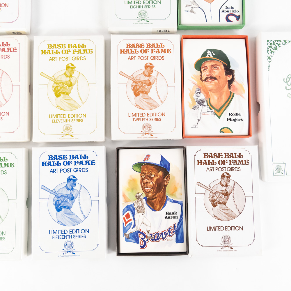 Baseball HOF Art Post Cards 1-15 & 1st/2nd Series