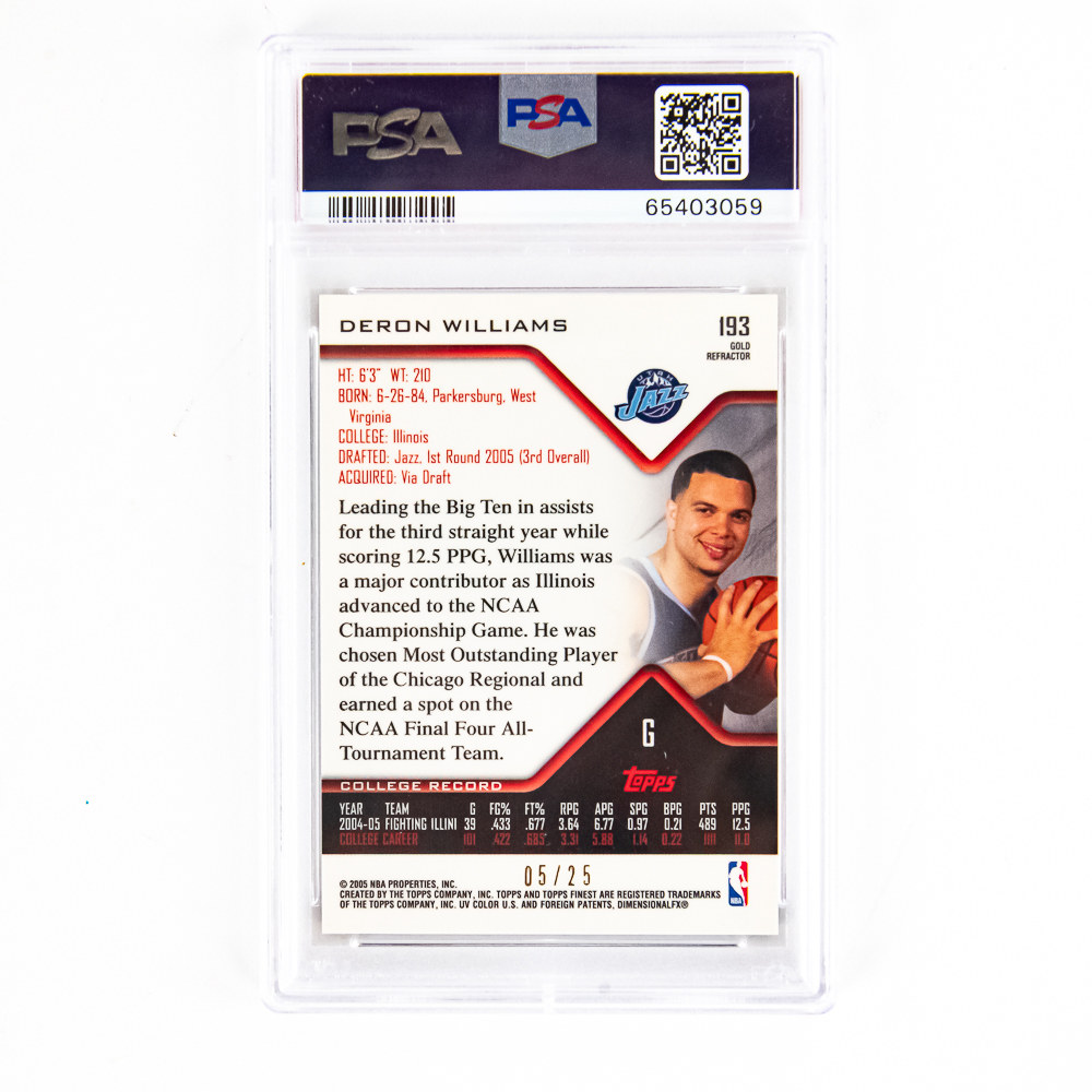 2004 Finest #193 Deron Williams Gold /25 RC PSA 9