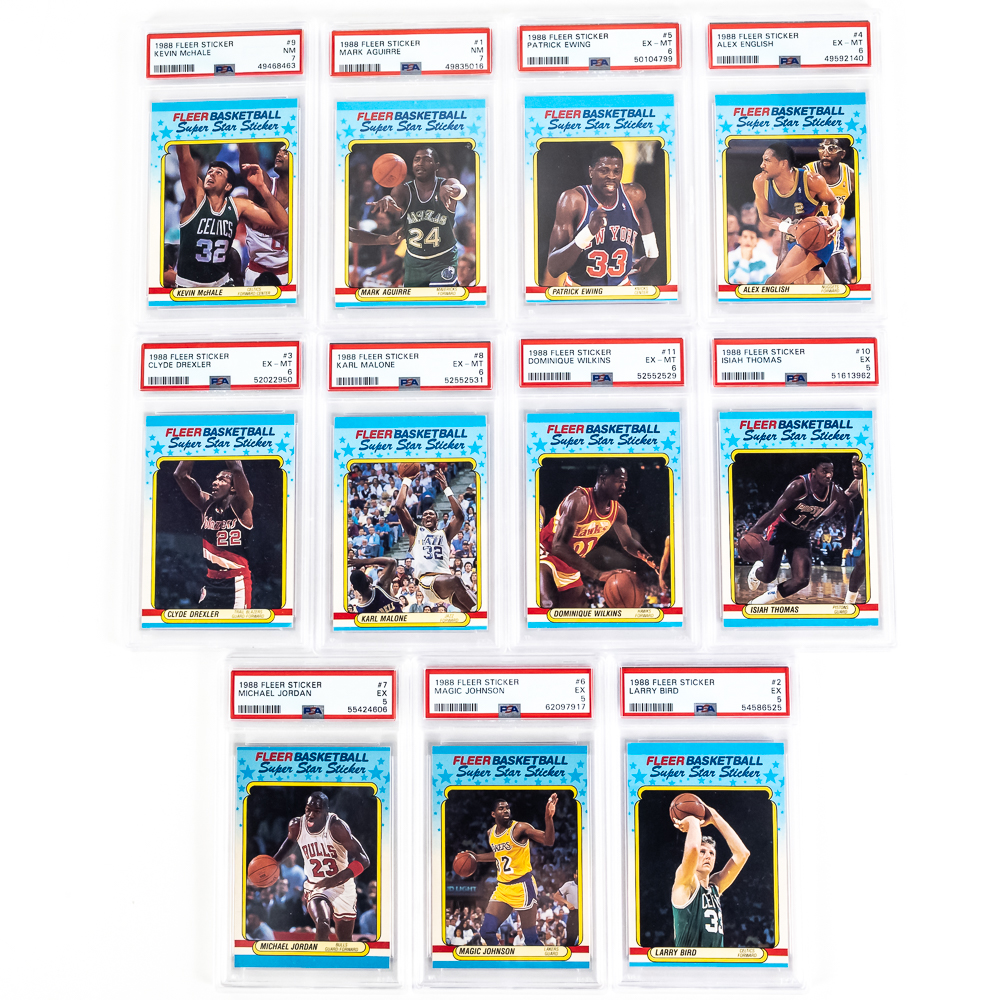 Complete 1988 Fleer NBA Basketball Set w 11 PSA