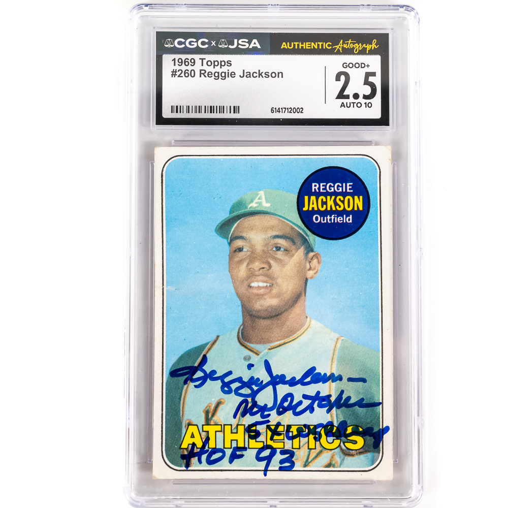 1969 Topps #260 Reggie Jackson AUTO Inscribed CGC