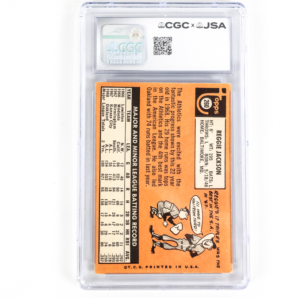 1969 Topps #260 Reggie Jackson AUTO Inscribed CGC