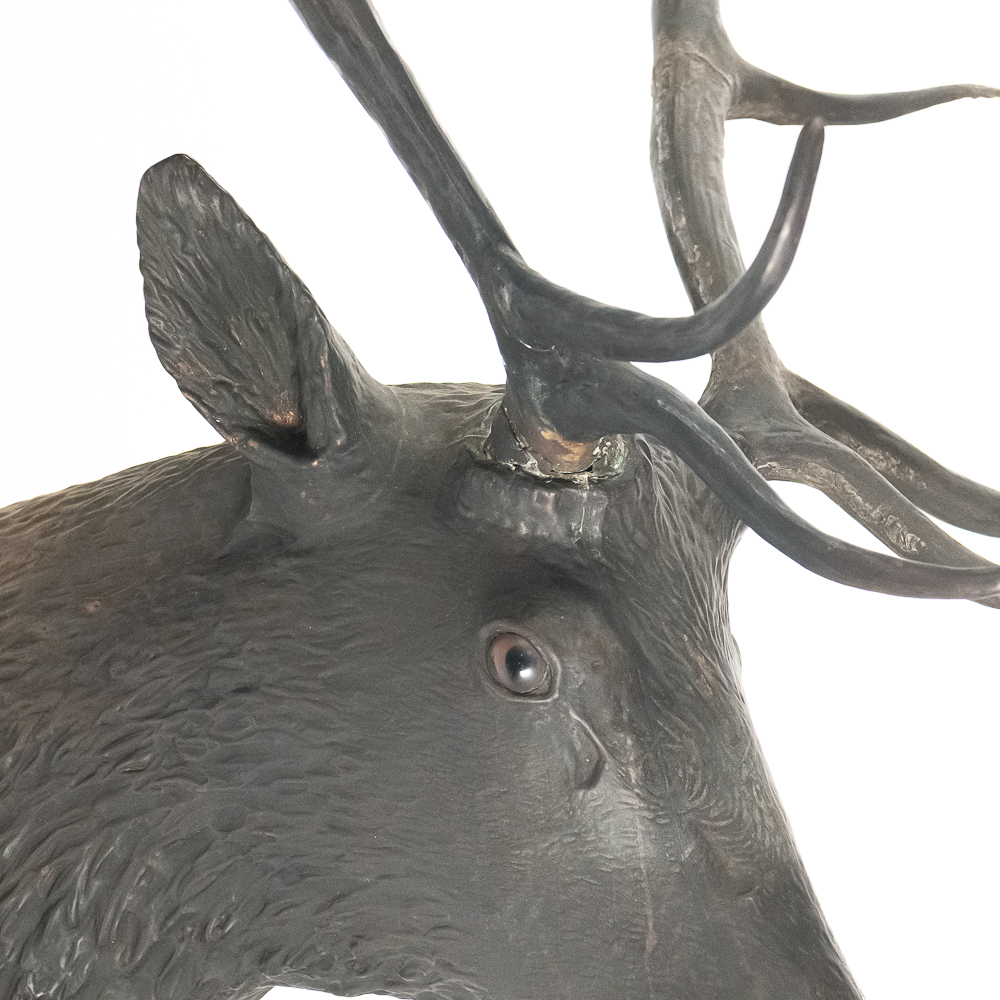 Hand Formed Life Sized Copper Elk Head