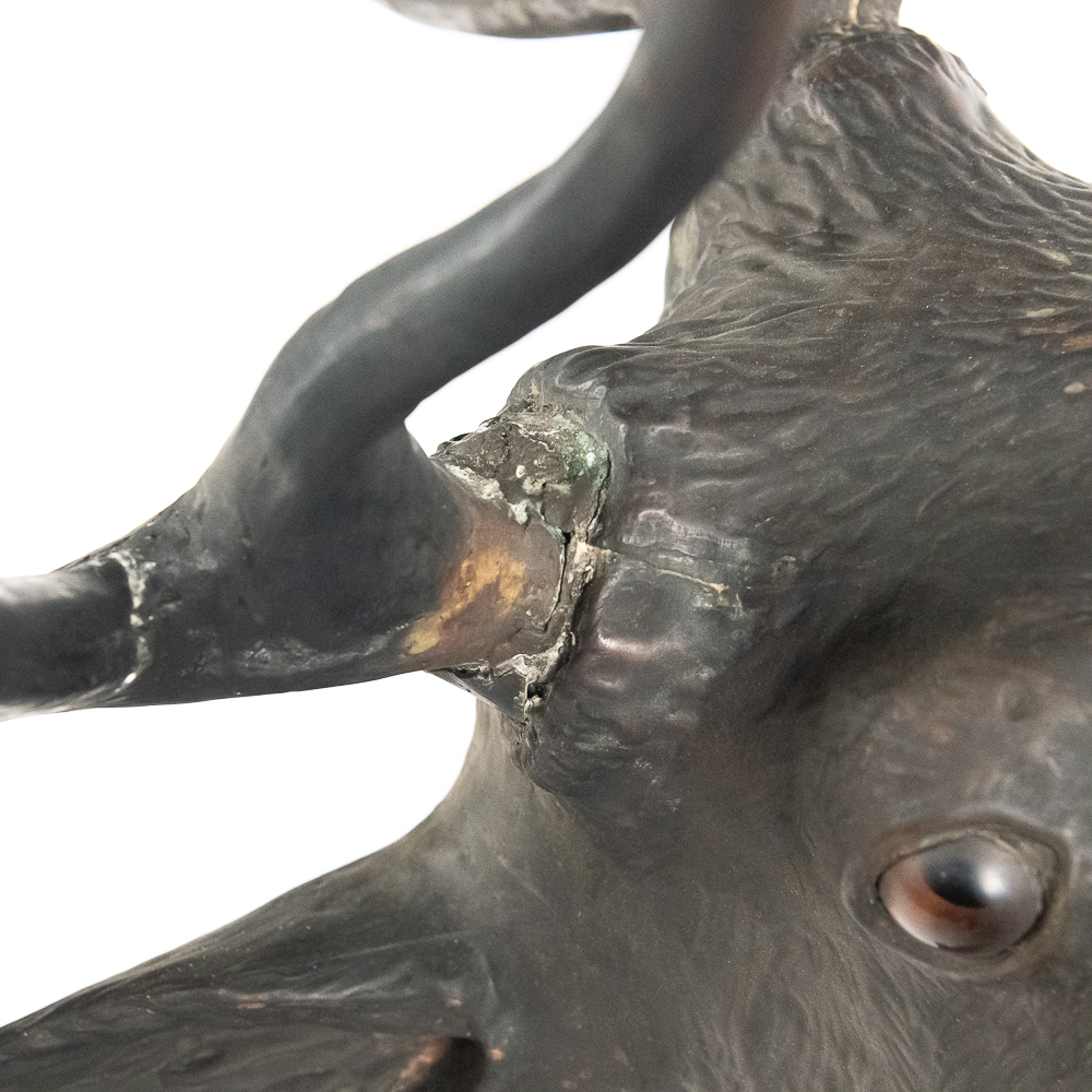 Hand Formed Life Sized Copper Elk Head