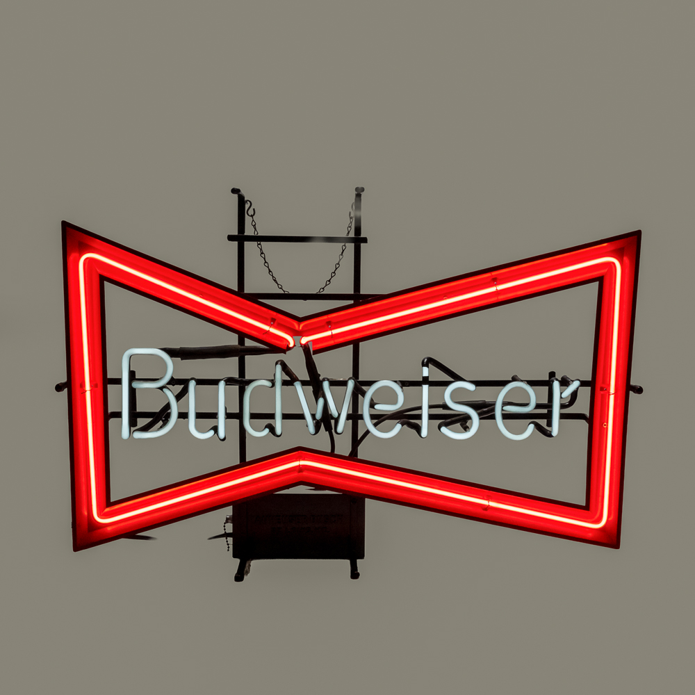 Vintage Budweiser Bow Tie Neon Sign
