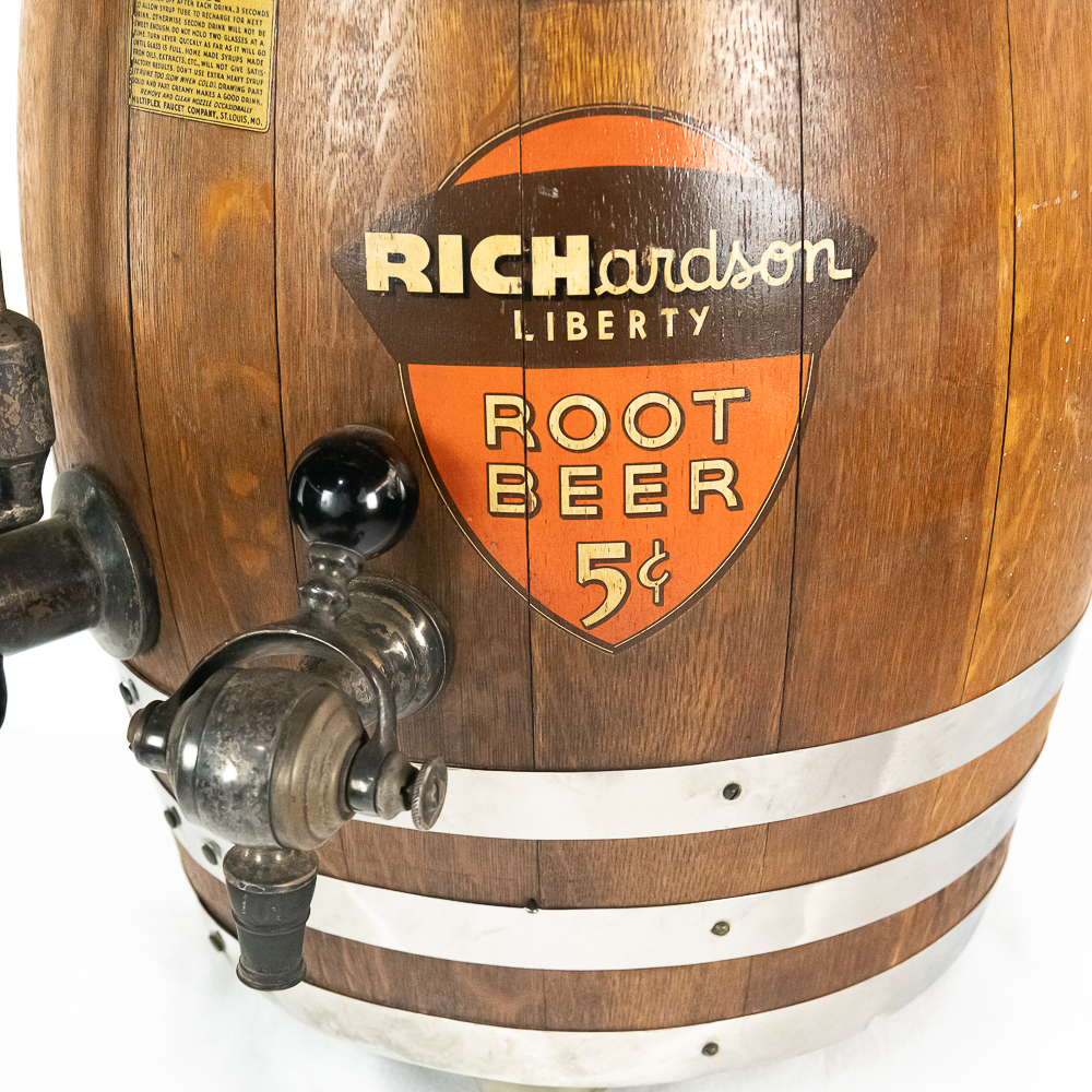 Richardson Liberty Root Beer Oak Barrel Dispenser