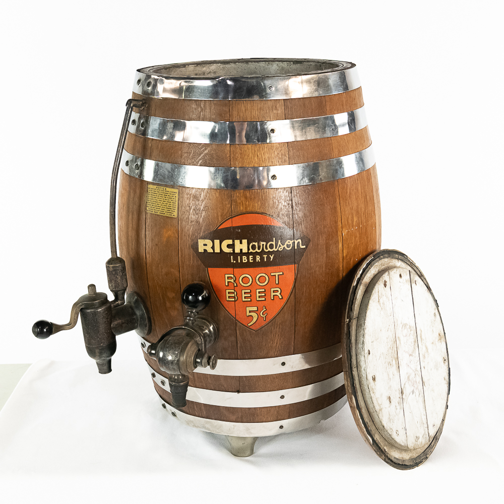 Richardson Liberty Root Beer Oak Barrel Dispenser