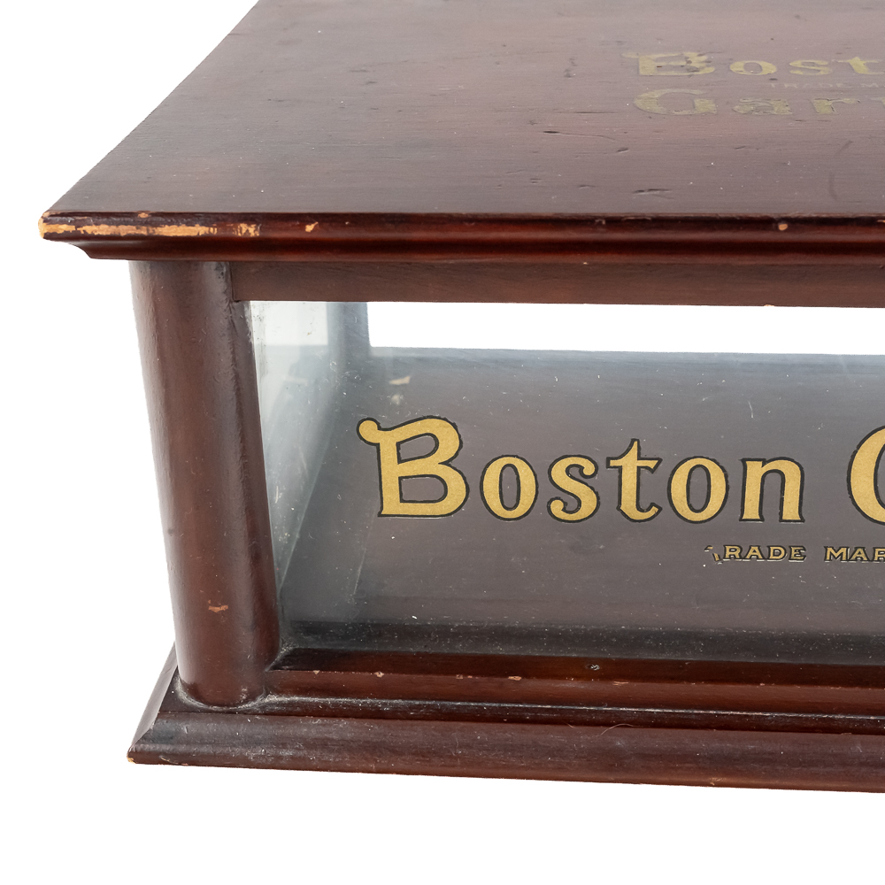 Antique Boston Garter Wood/Glass Counter Display