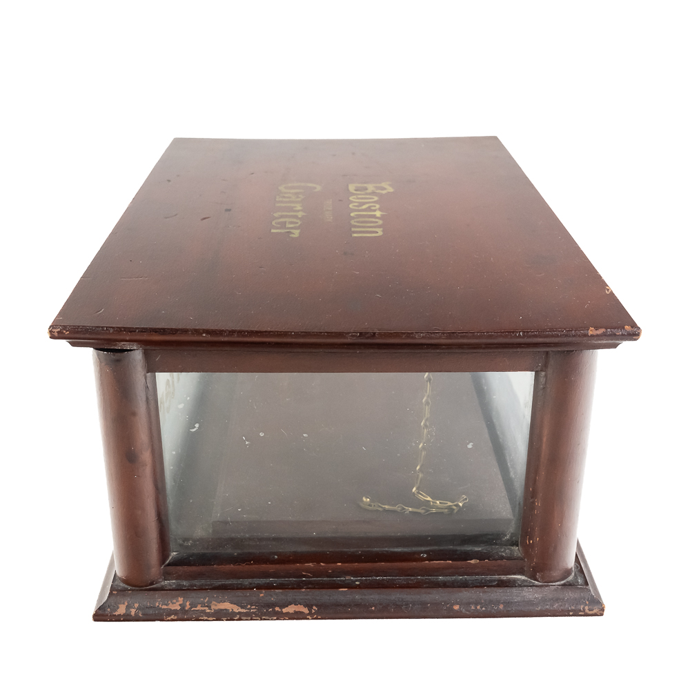 Antique Boston Garter Wood/Glass Counter Display
