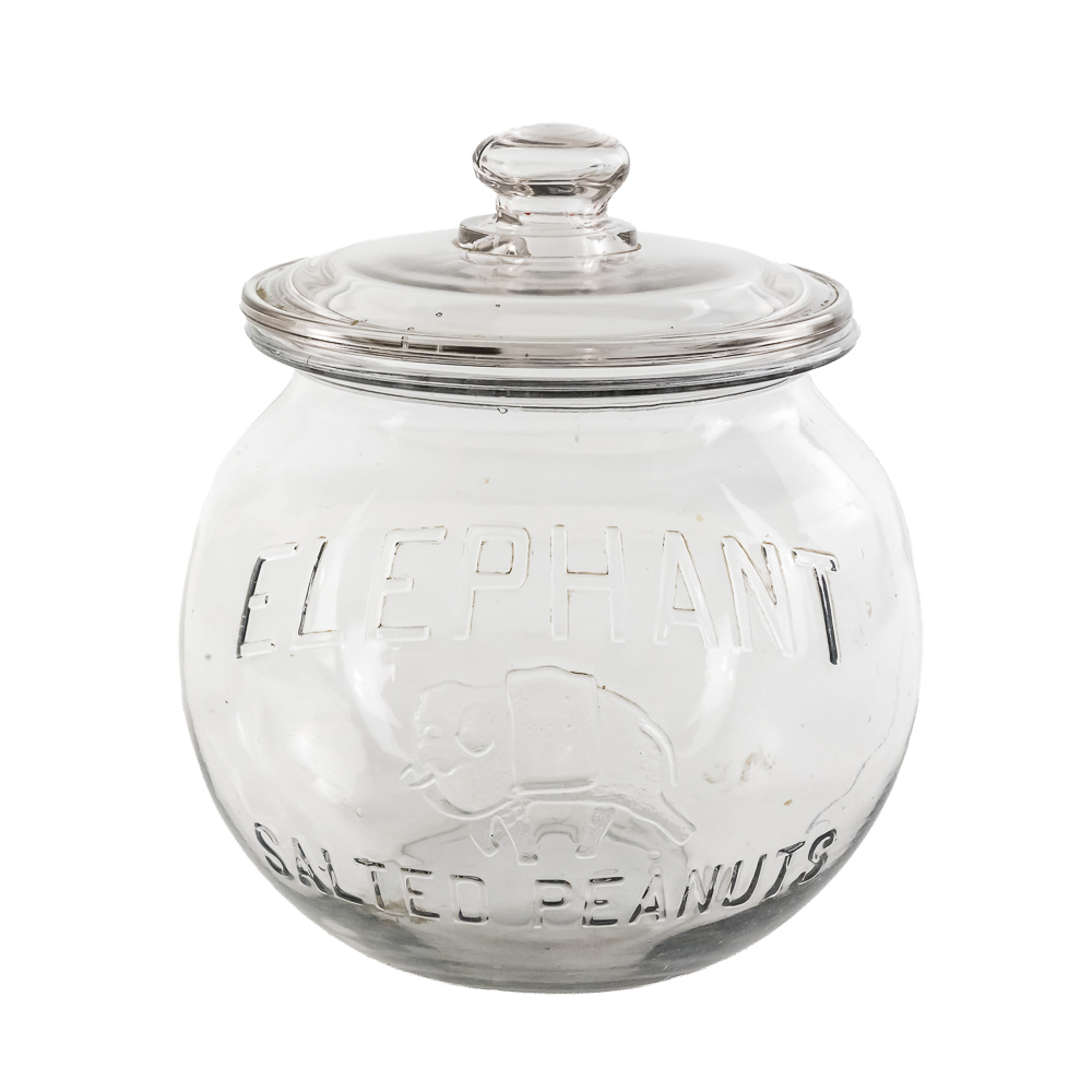 Vintage "Elephant Salted Peanuts" Display Jar