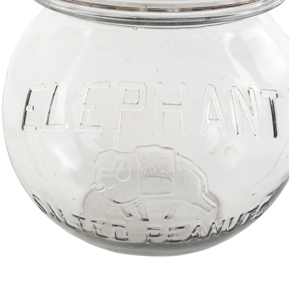 Vintage "Elephant Salted Peanuts" Display Jar