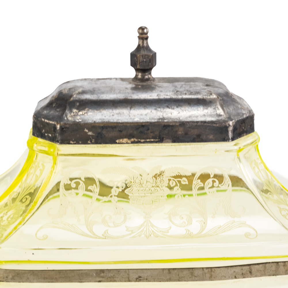 Cambridge Vaseline Glass Beverage Dispenser