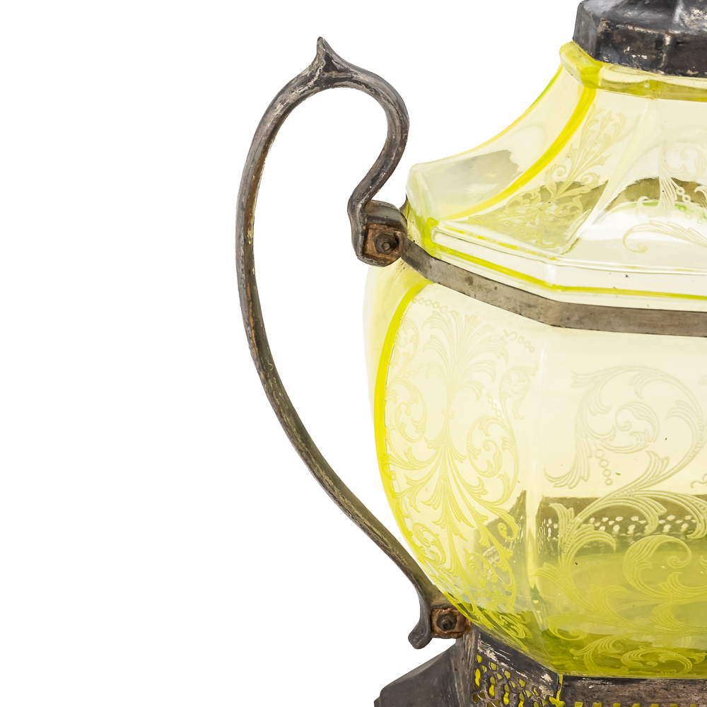 Cambridge Vaseline Glass Beverage Dispenser