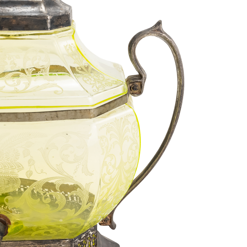 Cambridge Vaseline Glass Beverage Dispenser