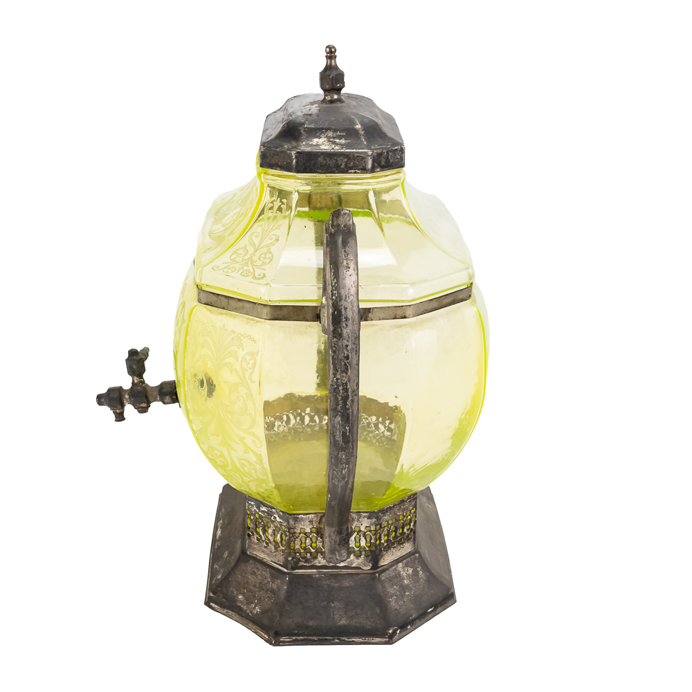Cambridge Vaseline Glass Beverage Dispenser