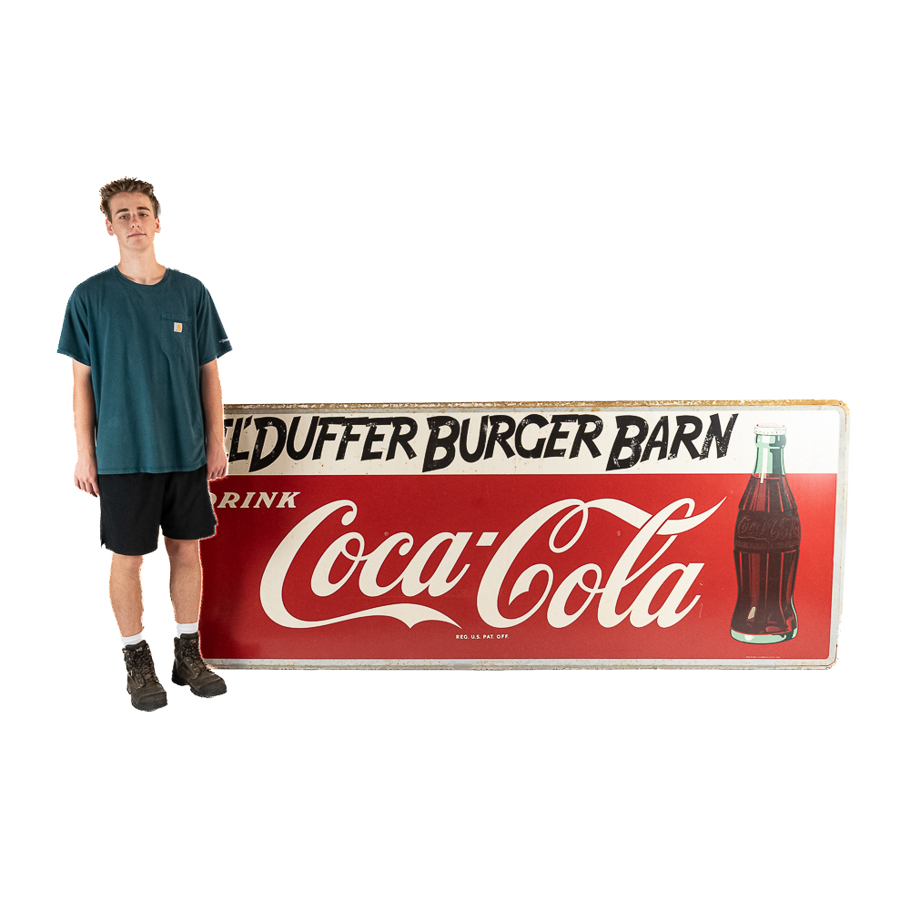 Vintage Large 9' Coca-Cola SST "Sled" Sign