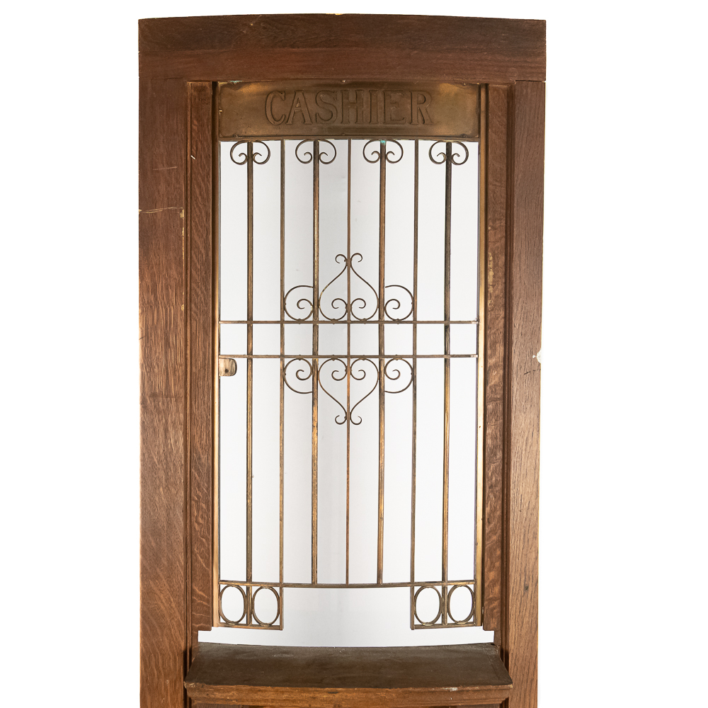 Antique Tiger Oak Cashier Door