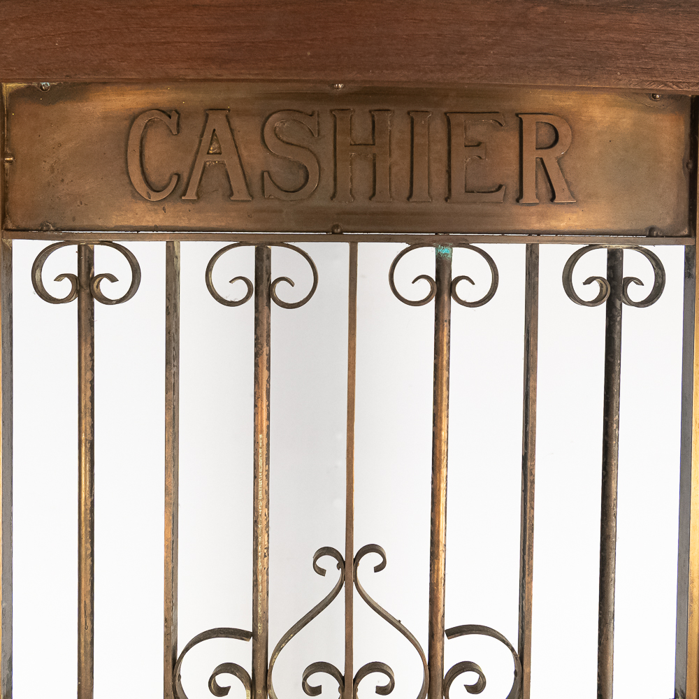 Antique Tiger Oak Cashier Door