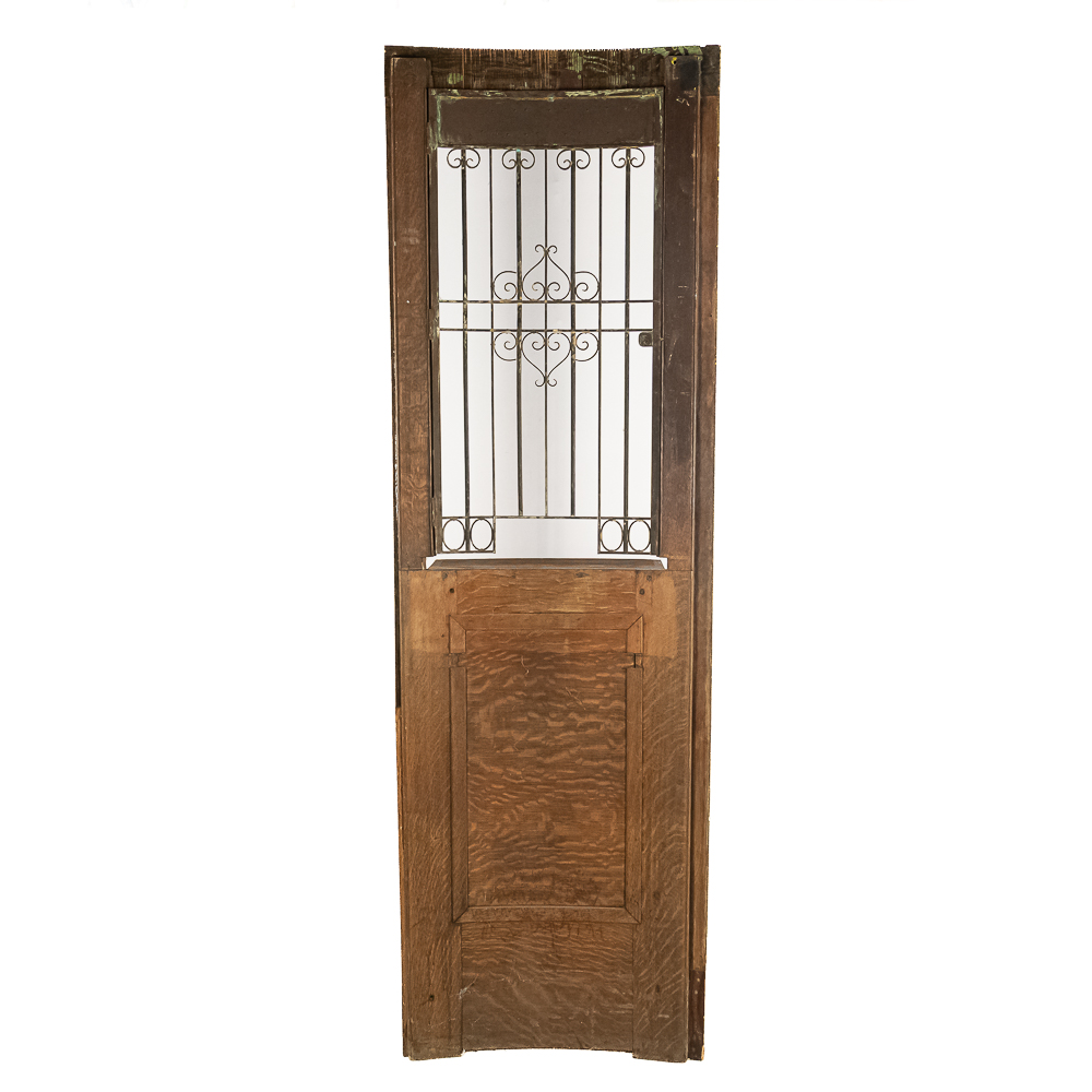 Antique Tiger Oak Cashier Door