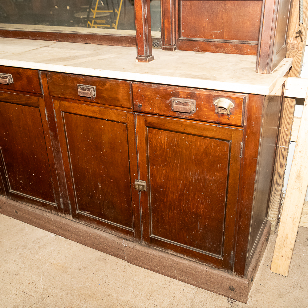 Vintage 122" Marble Top Bar Back