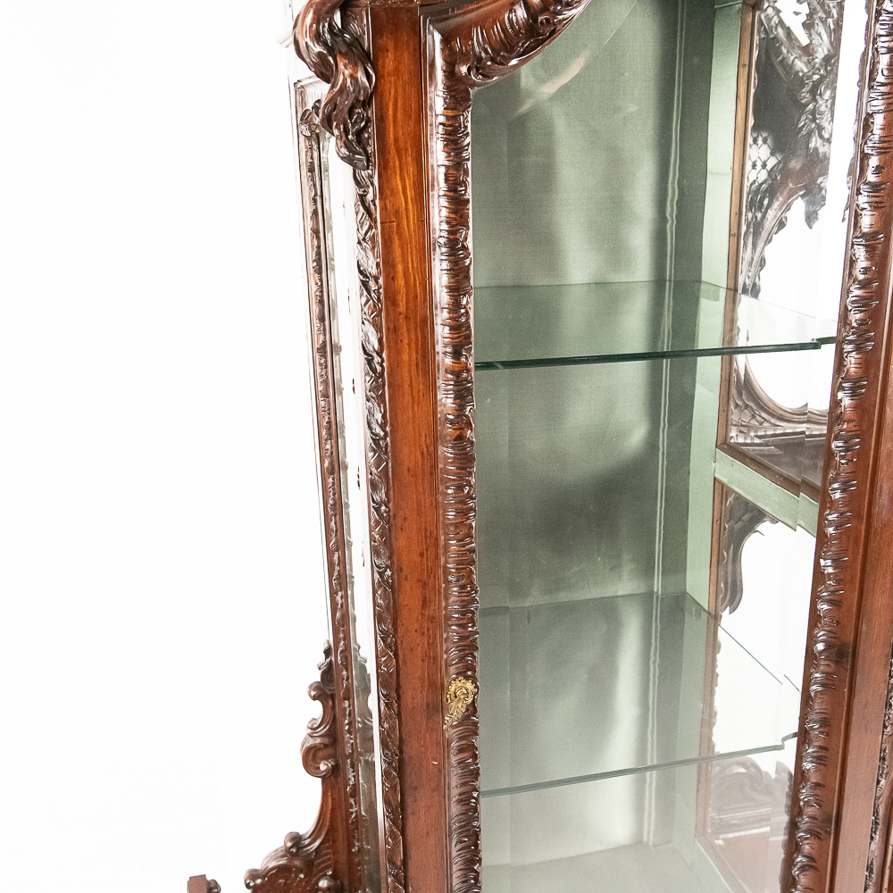 Ornately Hand-Carved Dragon Cabinet w/Shelves