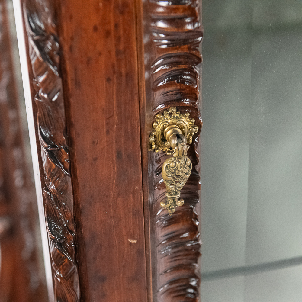 Ornately Hand-Carved Dragon Cabinet w/Shelves