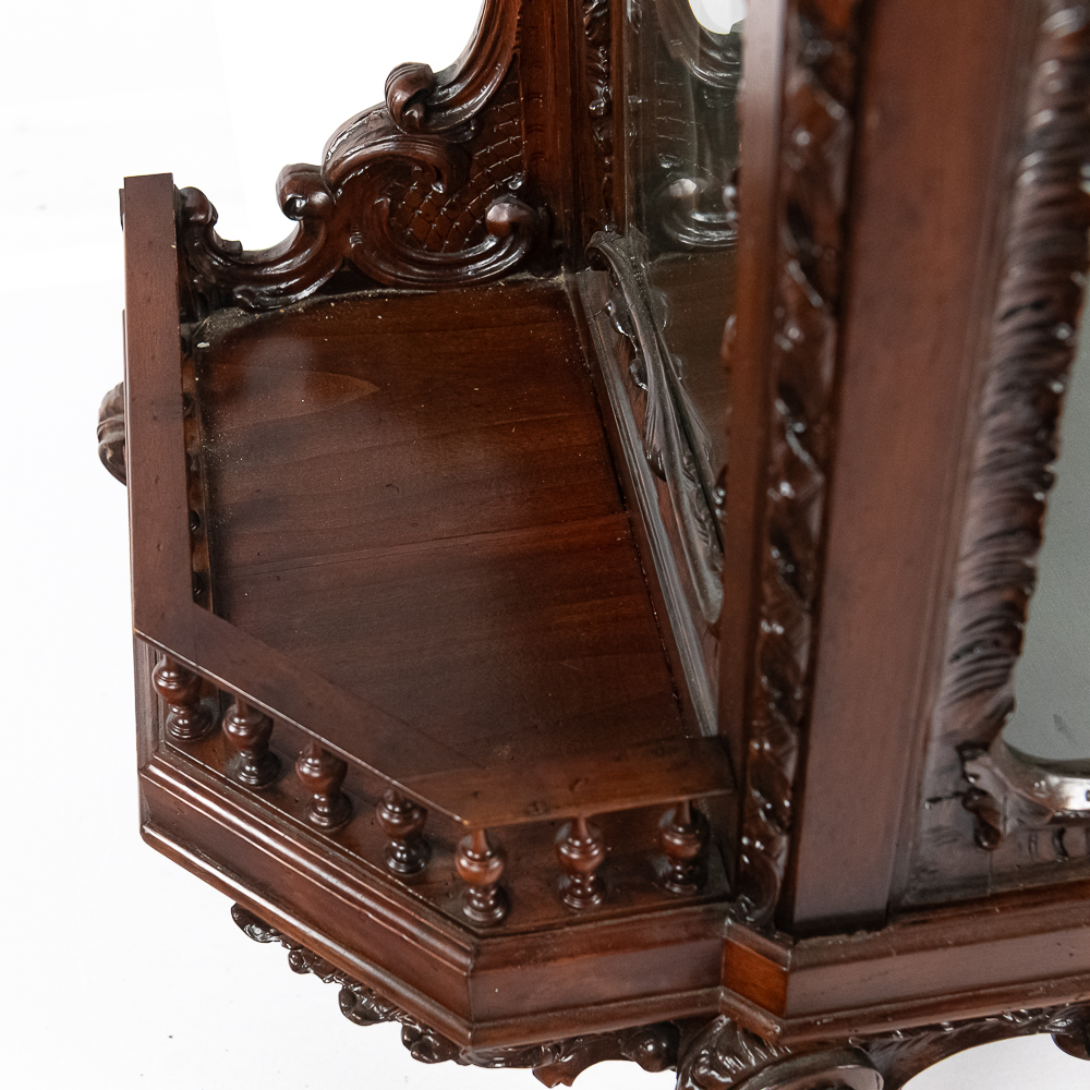 Ornately Hand-Carved Dragon Cabinet w/Shelves