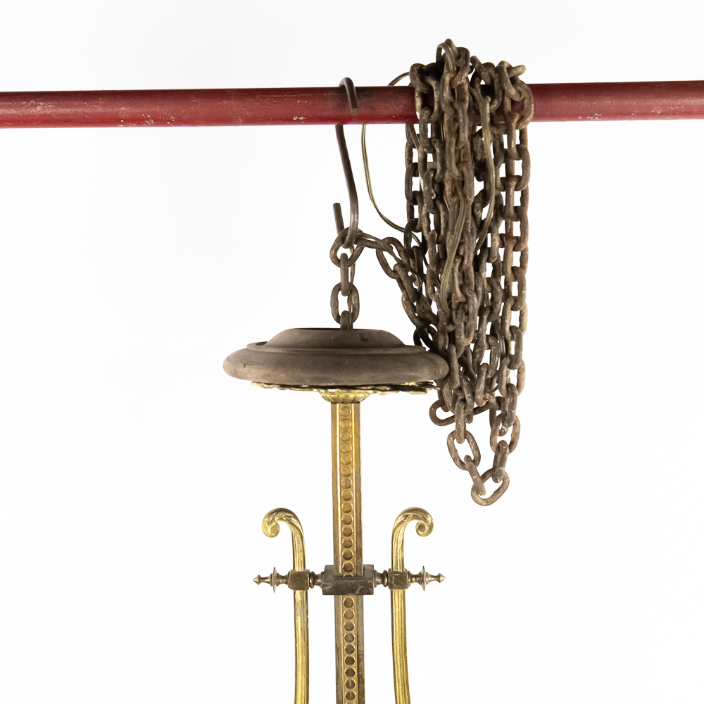 Large Brass 2 Arm Bar / Pool Table Light Fixture