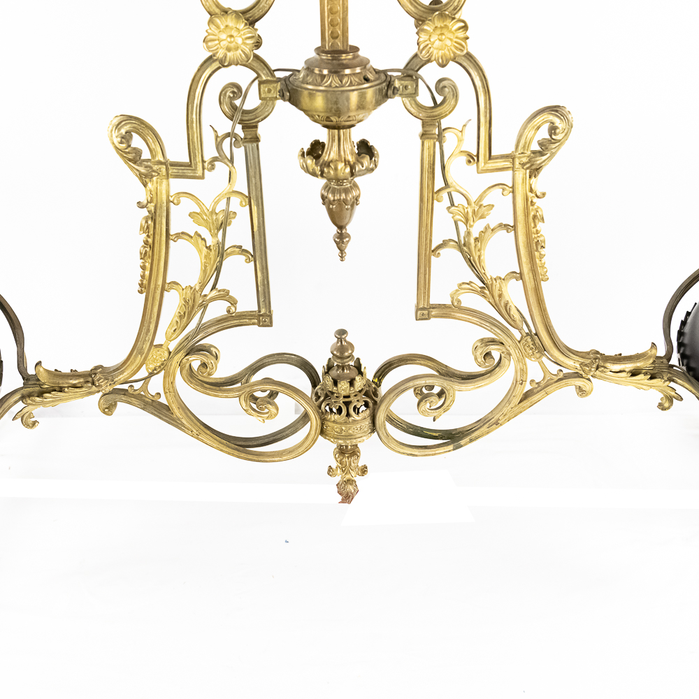 Large Brass 2 Arm Bar / Pool Table Light Fixture