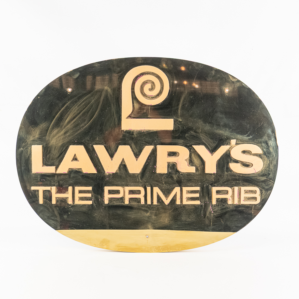 Vintage Lawry's The Prime Rib Restaurant Sign