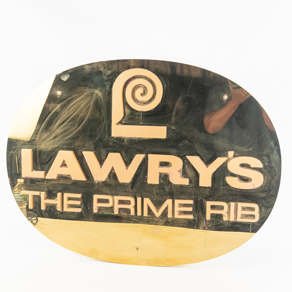 Vintage Lawry's The Prime Rib Restaurant Sign