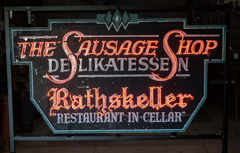Vintage 8' Rathskeller Sausage DS Neon Sign