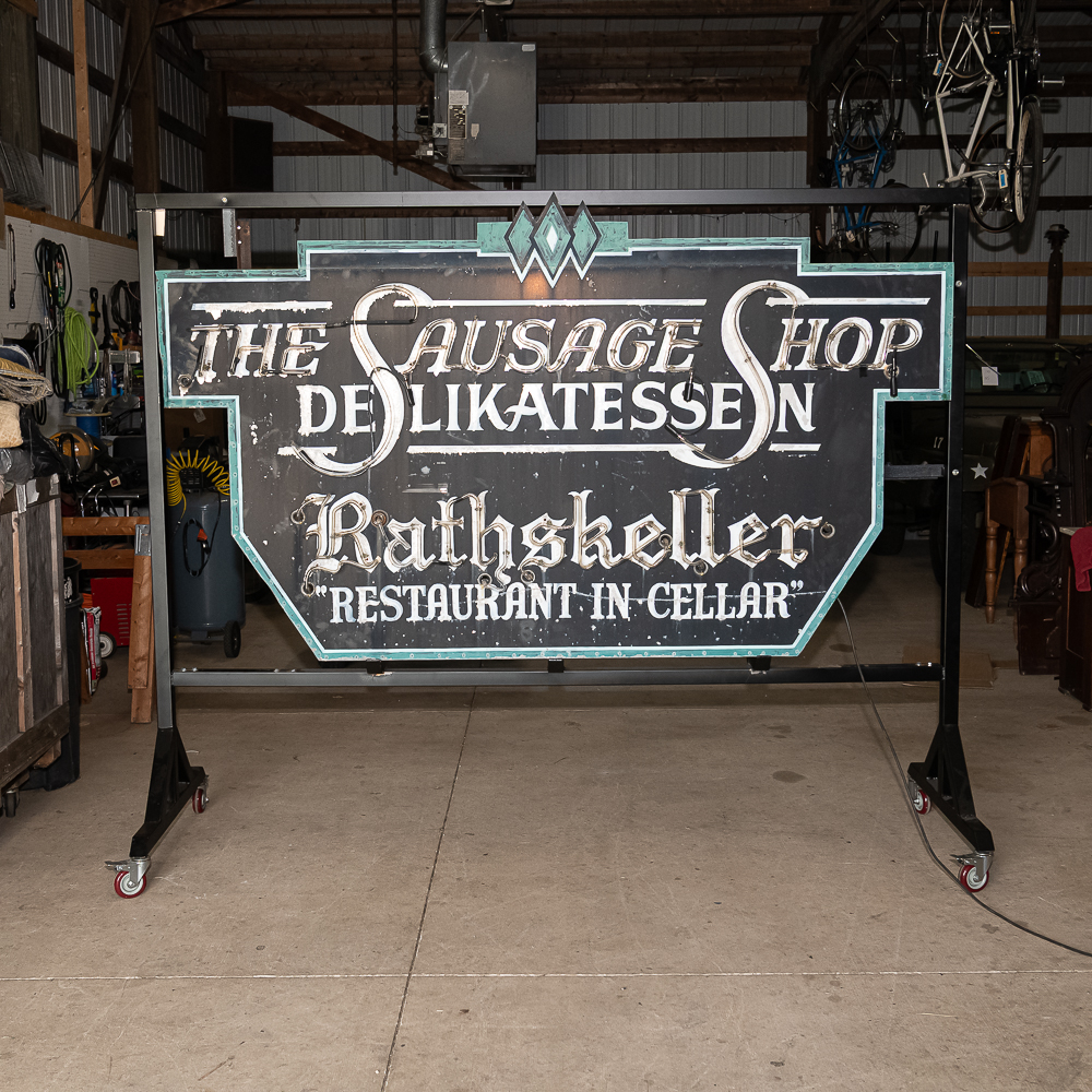 Vintage 8' Rathskeller Sausage DS Neon Sign