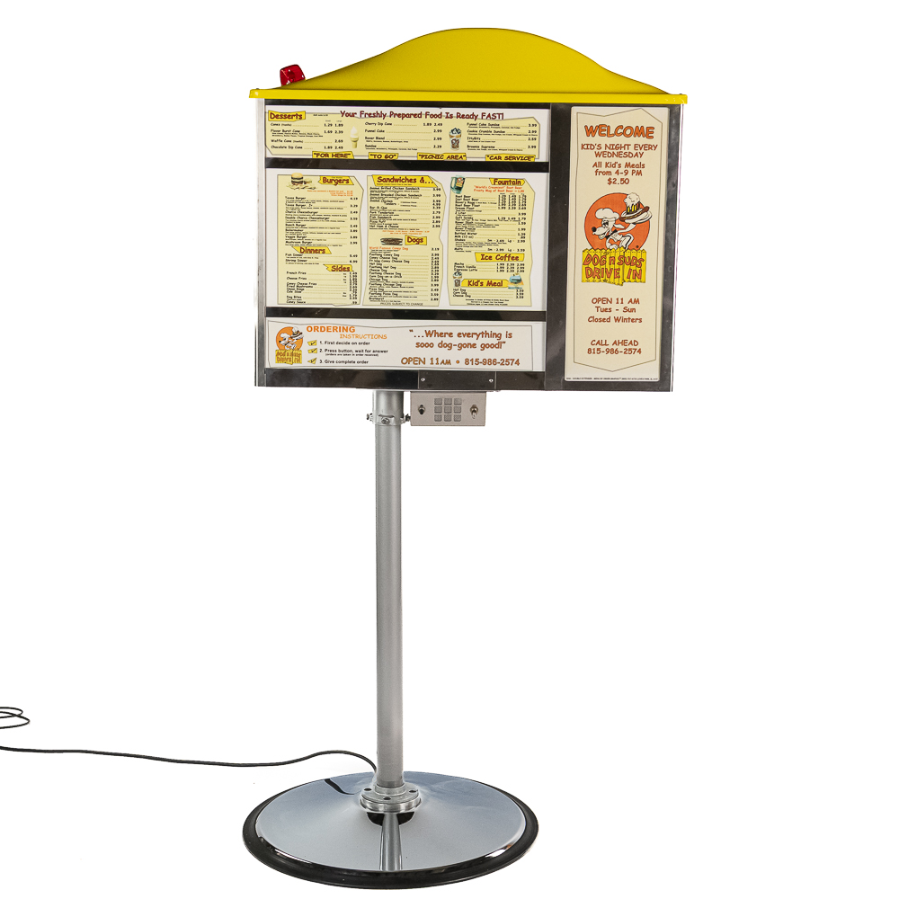 Dog & Suds Drive-Up Lighted Menu Advertising Sign