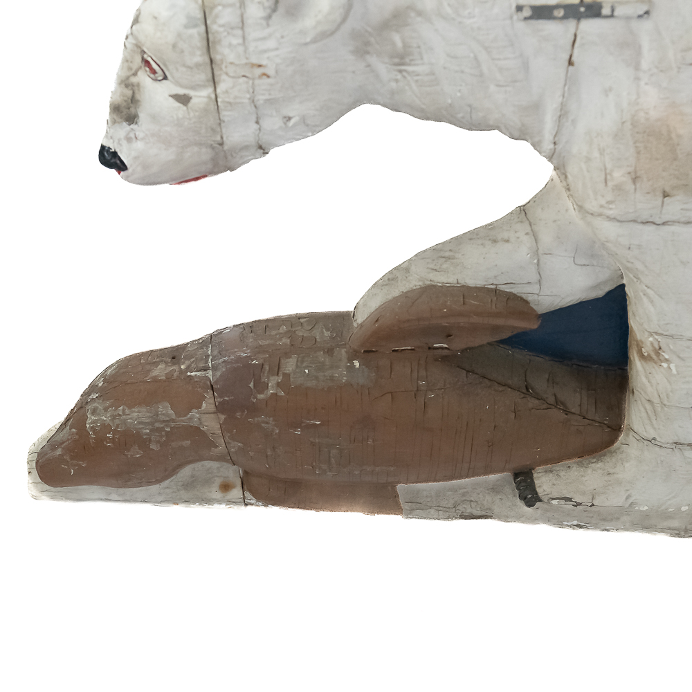 Polar Bear Circus Wagon Carving - Left Face