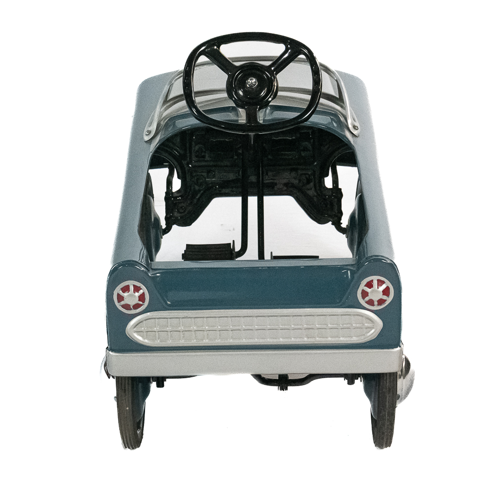 Restored Vintage Steel Pedal Car / Blue and Silver
