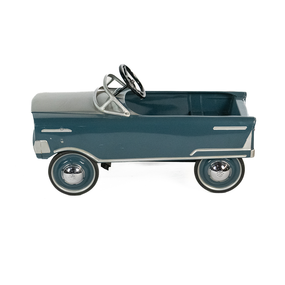 Restored Vintage Steel Pedal Car / Blue and Silver