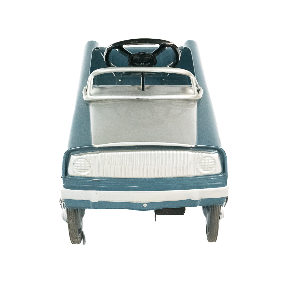 Restored Vintage Steel Pedal Car / Blue and Silver