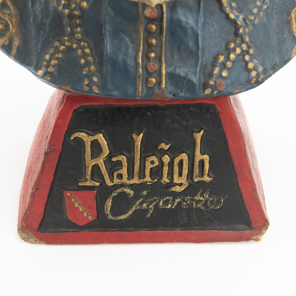 1920s Papier-Mache Raleigh Cigarettes Display Bust