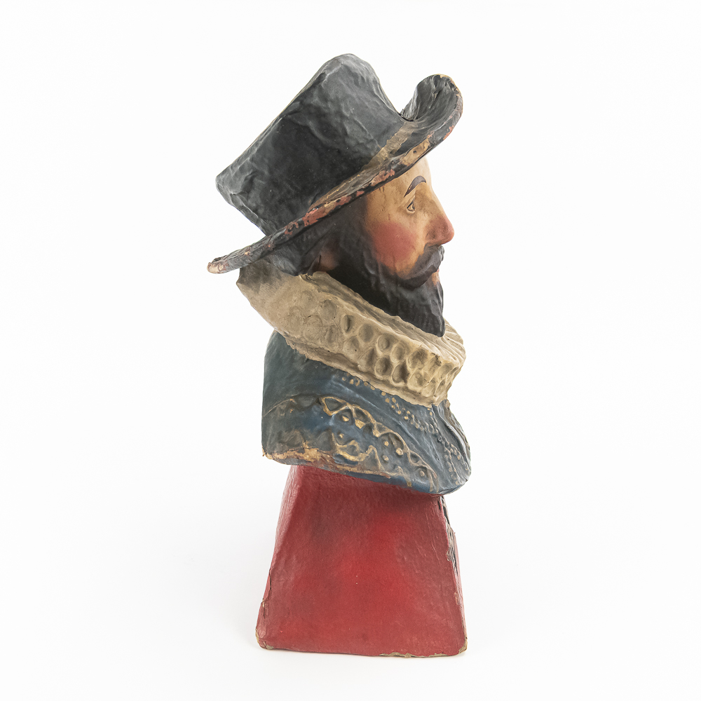 1920s Papier-Mache Raleigh Cigarettes Display Bust