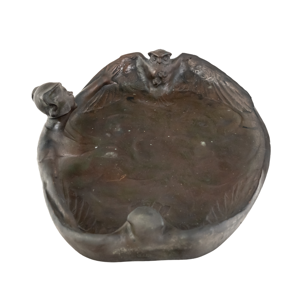 Frishmuth "Jester and Two Owls" Vide-Poche Tray