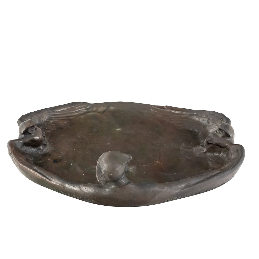 Frishmuth "Jester and Two Owls" Vide-Poche Tray