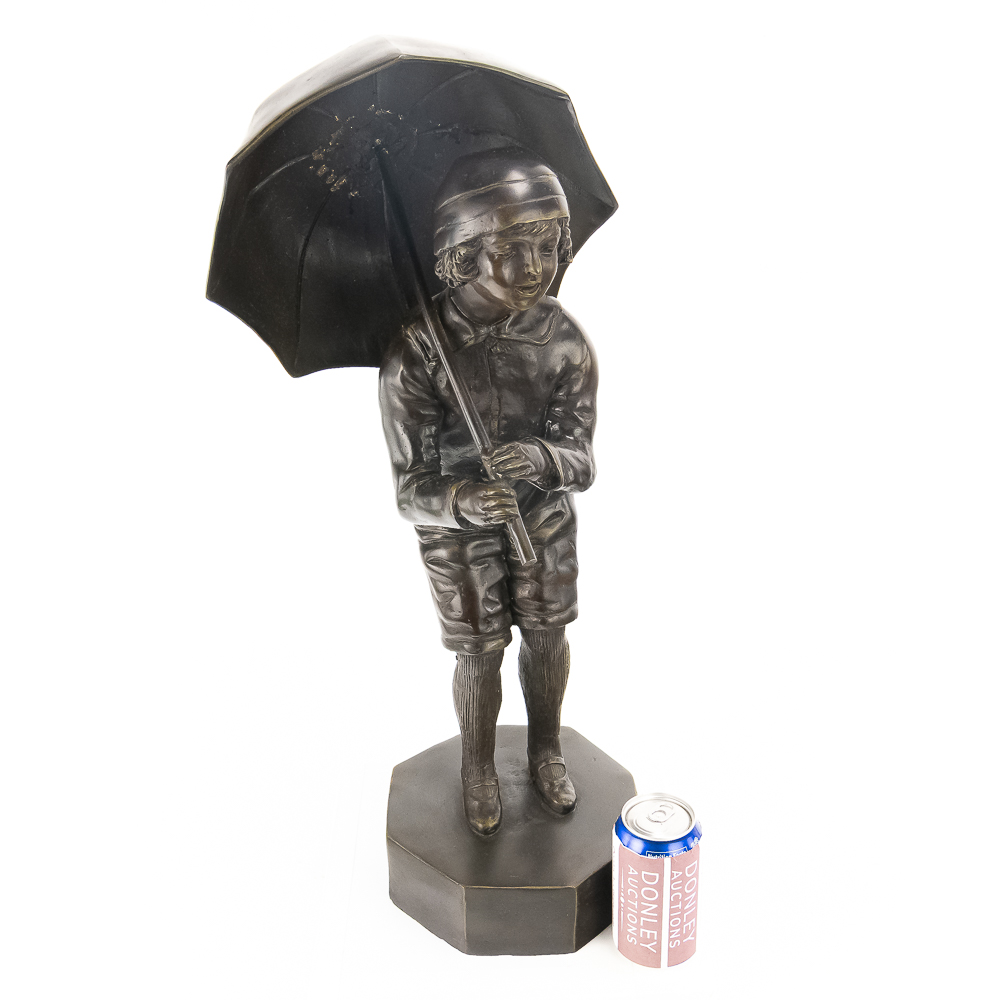 Chiparus-Style "The Child with an Umbrella" Statue